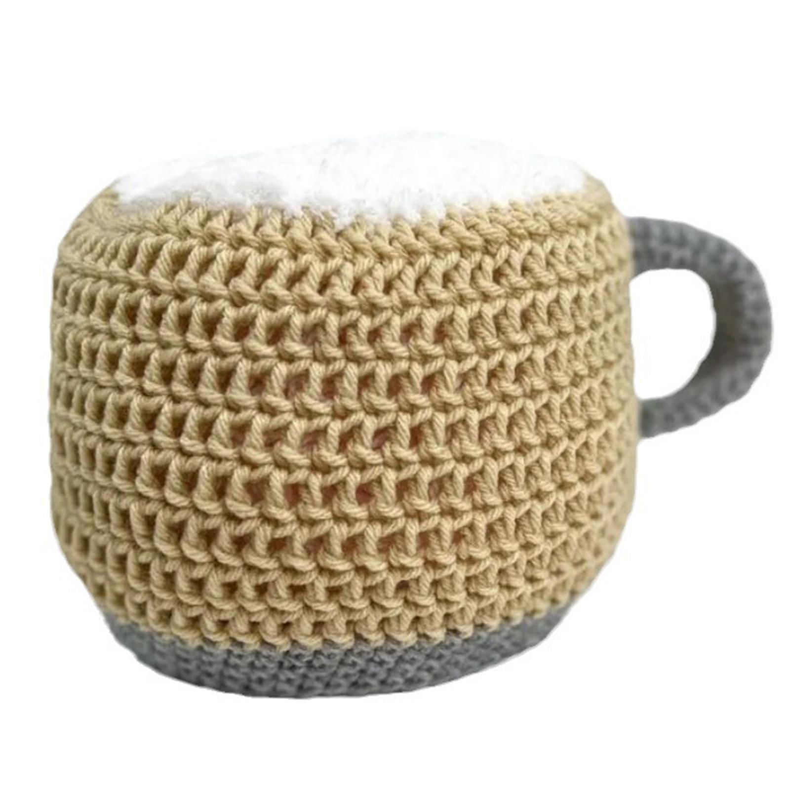 

Funny Beer Mug Beanie Hat Handmade Knit Skull Hat for Skiing Hiking Universal Windproof Outdoor Activity Hat Headwear A