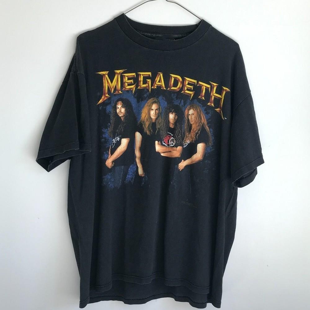 Рождественская футболка Megadeth Винтажная 1991 Хлопок Все размеры Футболка B07.62 Унисекс Футболка M