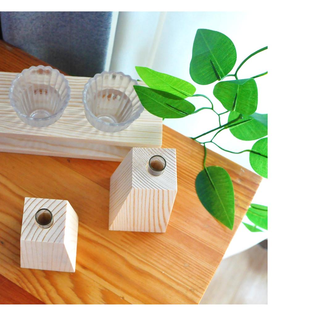 Shinto Altar and Altar Set with Wooden Base and Glass, 8-piece Set (KTJP-TKSET)