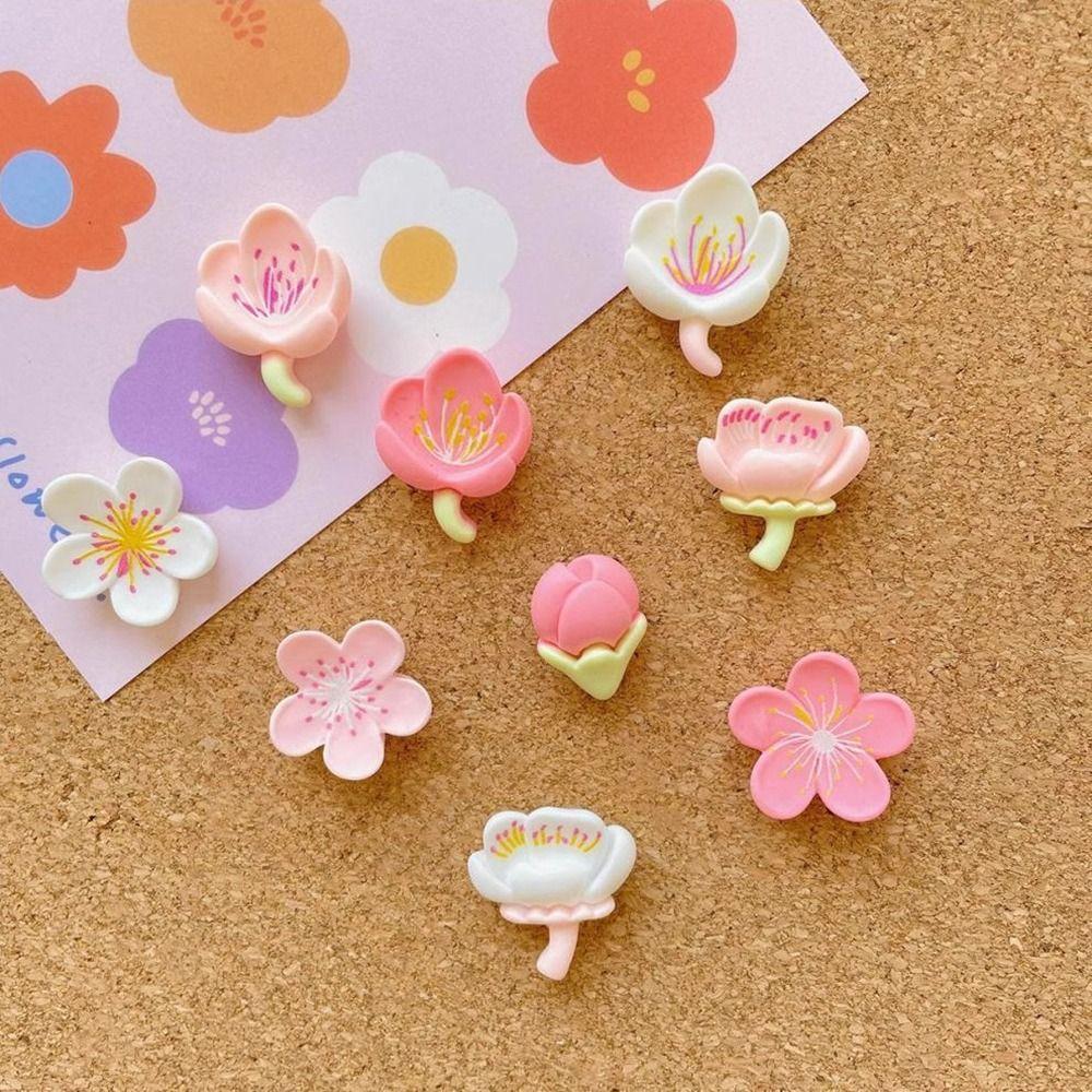 20/30Pcs 3D Sakura Pushpins Creative Pink Flower Push Pins Blackboard Push Pins  Photo Wall Decor