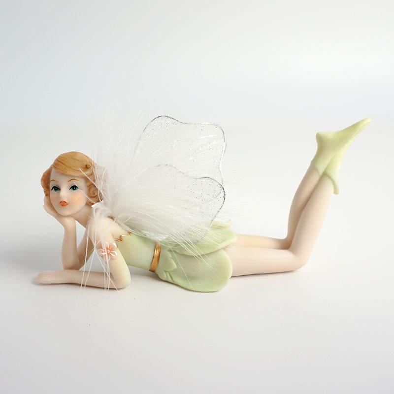 Grüne Blumenfee Mädchen Engel Heimdekoration Kreatives Geschenk Harzornament Figur für Tischplatte Gartendekoration Sammler