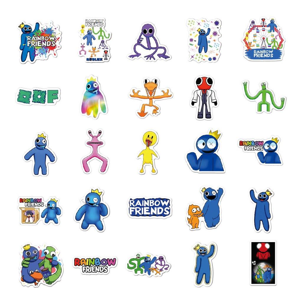Roblox 50pcs Rainbow Friends Stickers Waterproof Reusable Decor For Case Luggage