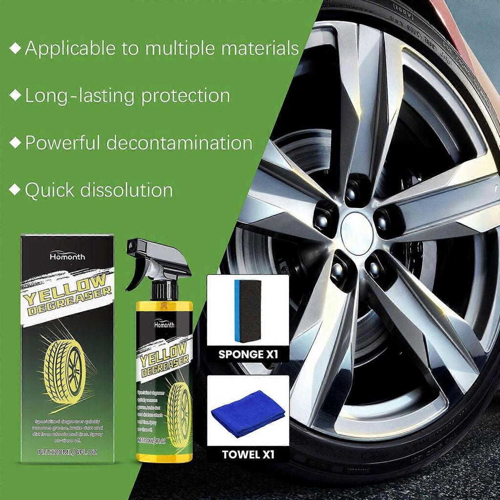 Limited time!!Homonth Car Wheel Cleaner Car Tire And Alloy Wheel Stain Cleaner, Renovation And Rust Removal Agent