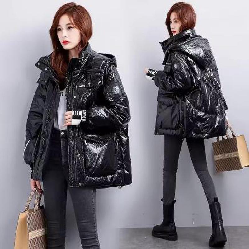 

Женское свободное пуховое пальто с подкладкой, не требующее стирки, утолщенные парки, верхняя одежда, зима L чёрный