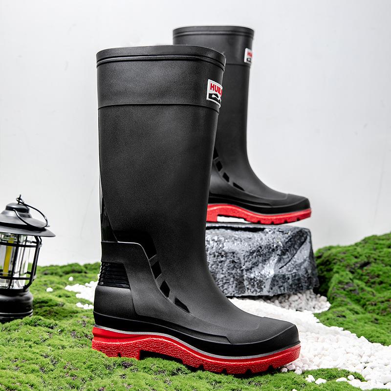 

Мужские дождевые ботинки, водонепроницаемая обувь, модные высокие резиновые сапоги на толстой подошве, износостойкая резиновая обувь, кухонная обувь для рыбалки, водные сапоги 44