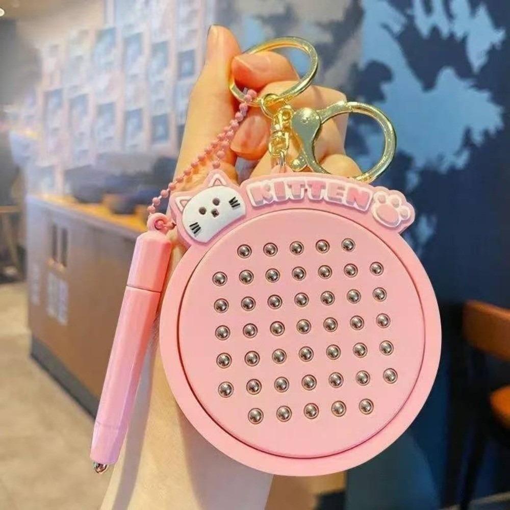 Bag Charm Magnetic Drawing Board Keychain Kitten Drawing Board Toy Cartoon Cat Pendant  Gift