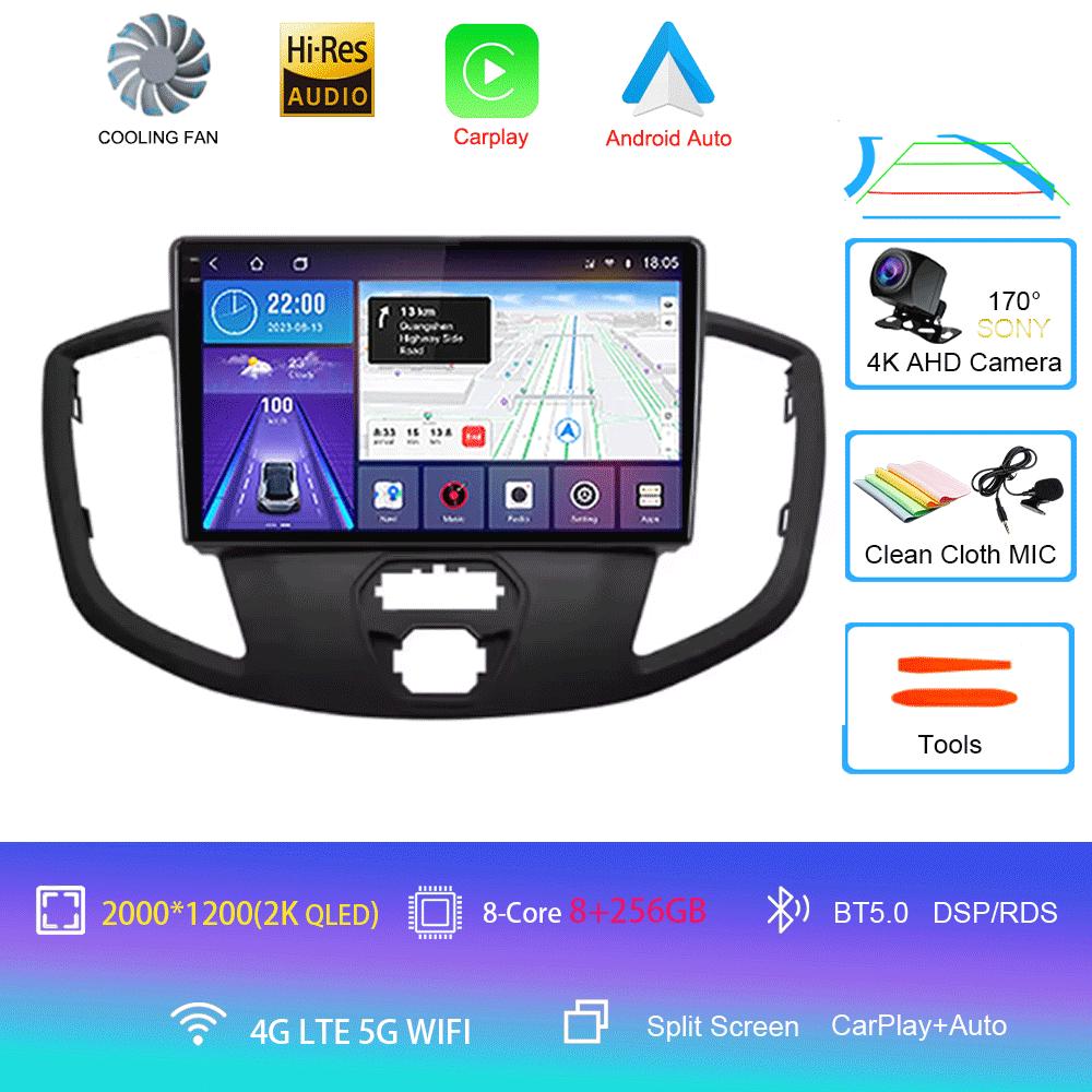 Car Radio Android 14 Auto For Ford Transit 2015 2016-2018  Central Multimedia Car Stereo Receiver GPS Navigation Autoradio