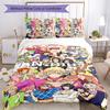 3pcs Custom Name Cartoon JoJo's Bizarre Adventure Bedding Set Duvet Cover Closure Includes 1 Duvet Cover & 2 Pillowcases for All Seasons Bedroom Decor