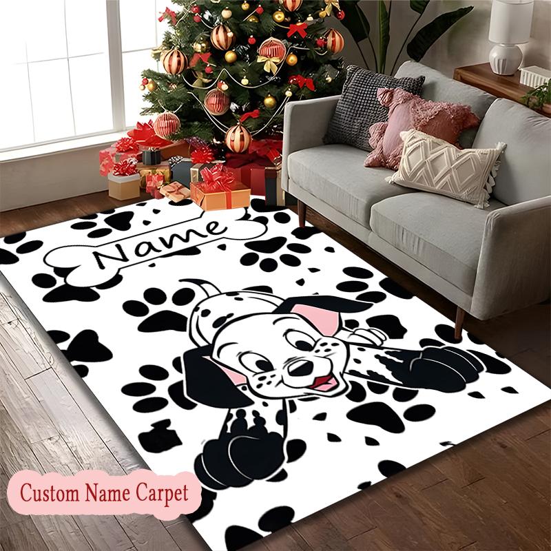 [1pc Dalmatian Carpet] Custom Name Area Rug for Home and Game Room Use, Soft Indoor Sofa Chair Mat