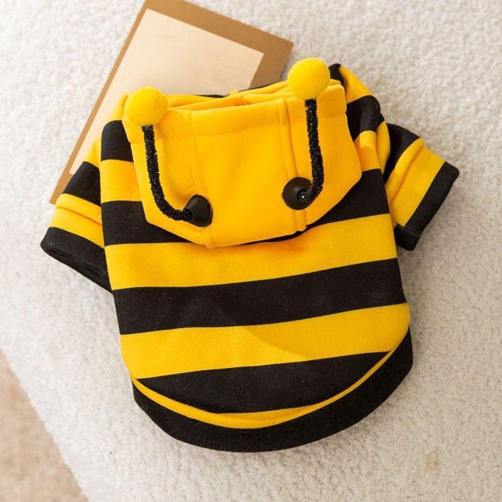 Funny Bee Design Puppy Cat Clothing Warm Jumpsuit Cat Sweatshirt Thickened Soft Dog Pullover Hoodie Chihuahua