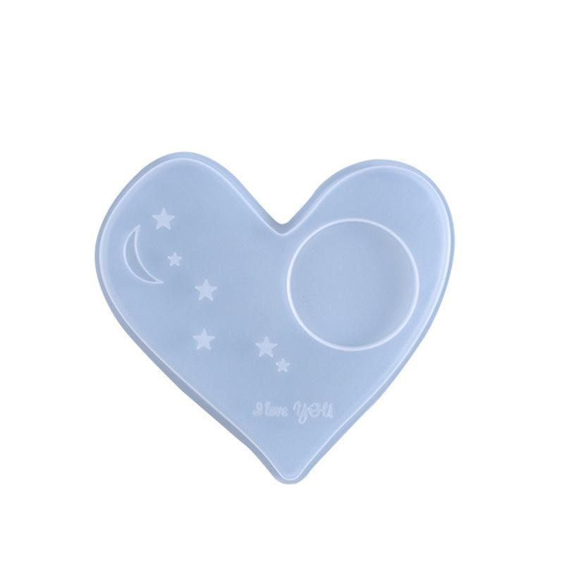 1PCS Heart Type Coaster Display Stand Resin Epoxy Casting Mold Silicone Coaster Holder Mould