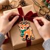 Winter Seasonal Ornaments 6Pcs Wooden Reindeer Christmas Ornament, Cute Deer Hanging Decor Tree Accessories with Jute String, Holiday Pendant for Home