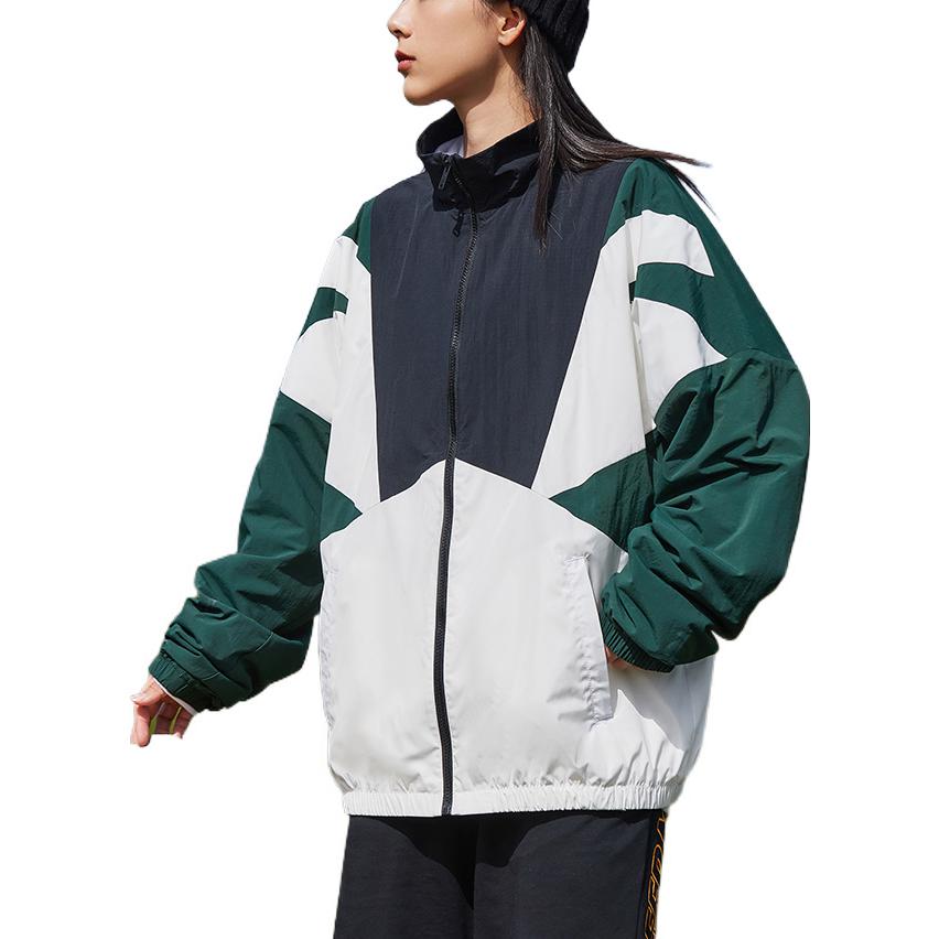 Anta SS22 Colorblock Zip-Up Long Sleeve Woven Jacket Unisex Outerwear Green 152238601-2