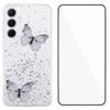 For Samsung Galaxy S25+ TPU Case WANLONFENG AW Series PVC Butterfly Epoxy Phone Cover with HD Film