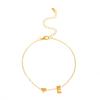 Gold Plated Initial & Heart Charm Bracelet, Customizable Letter Chain Bracelet for Women