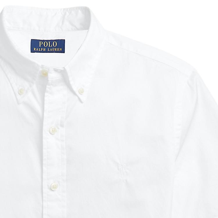 Polo Ralph Lauren SS23 Solid Color Single-Breasted Shirt Men Shirts White MNPOWOV1N820643-100