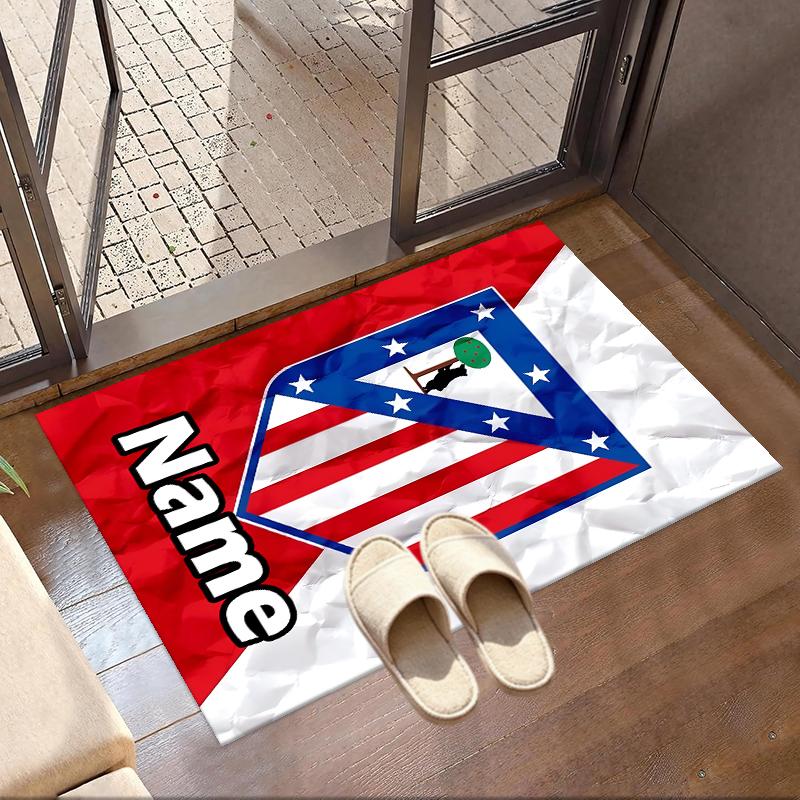 Custom Name Personalized Atletico Madrid Print Carpet, Versatile Home Decor Rug, for Playroom, Apartment, Balcony, Entryway, Hallway Gift