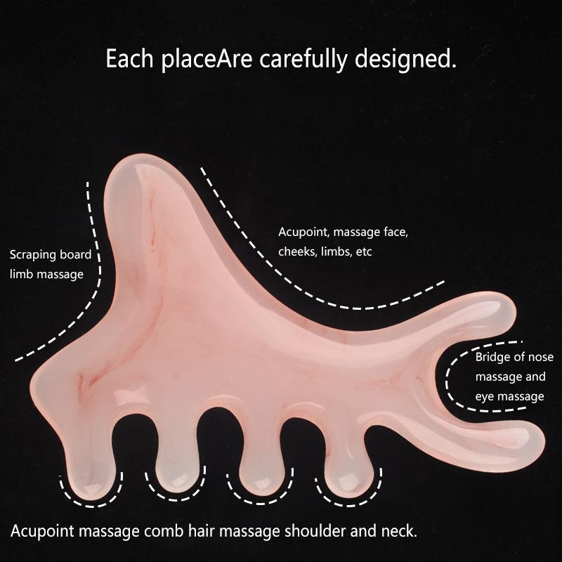 Head Eye Scalp Unblocking Meridian Massage Comb 4In1 Sandalwood Massage Comb Head Meridian Scalp Comb Eye Shoulder Neck Scraping