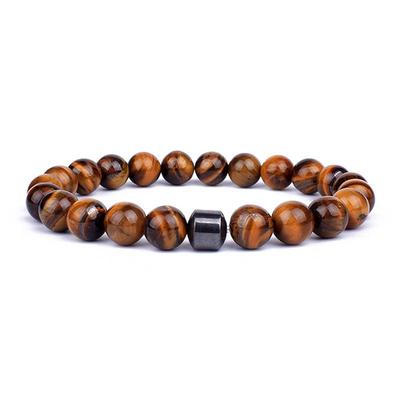 Trendy Unisex Natural Stone Beaded Bracelet - Casual Couple's Accessory