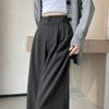 Kalhoty s vysokým pasem Dámské Rovné Černé Kancelářské Kalhoty Módní Knoflík Volné Jarní Streetwear