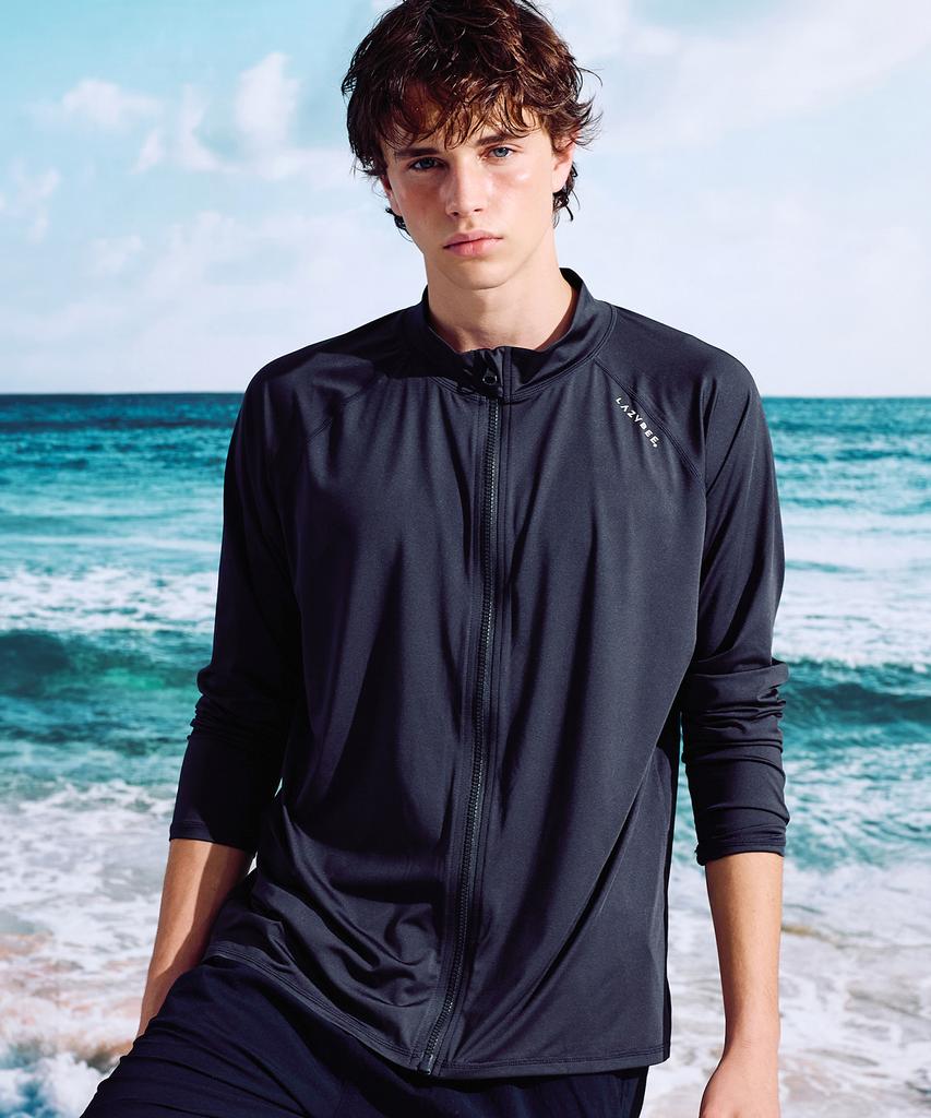 Leijibi Multi-Cooling Essential Loose Fit Zip-Up Rash Guard M Charcoal