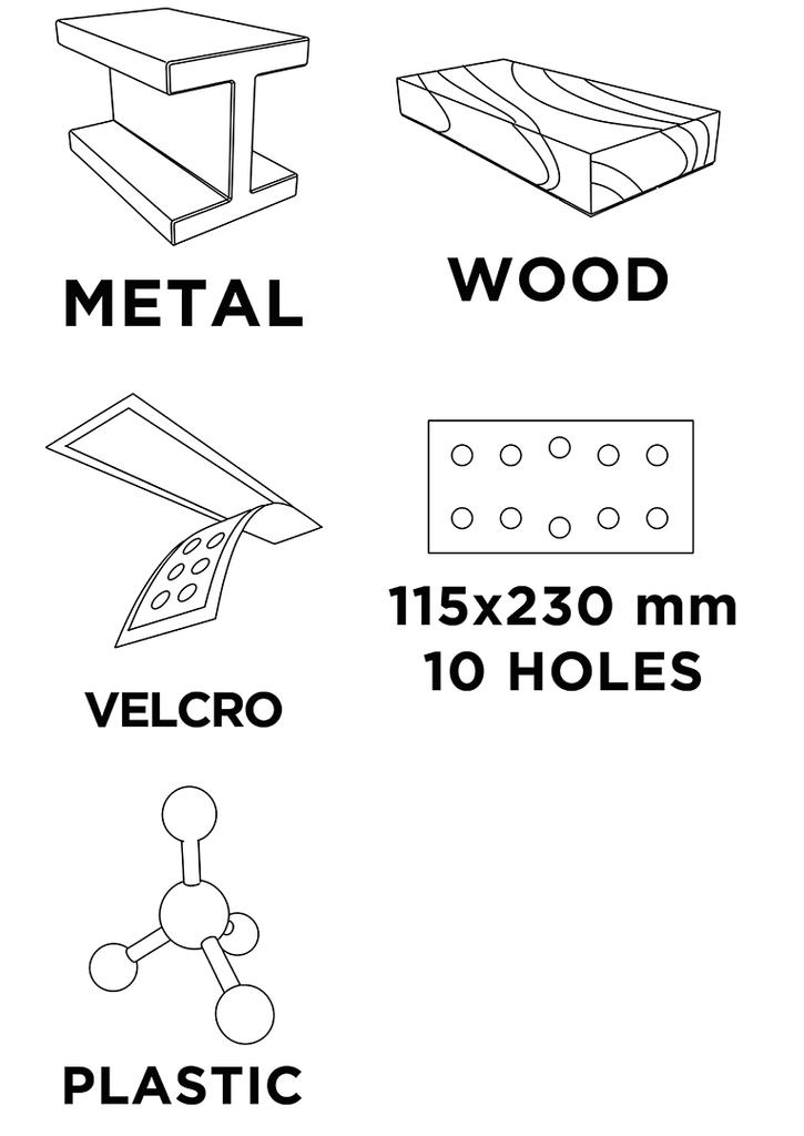 Velcro sandpaper 115 x 230 mm, K80, 5 pcs., with holes
