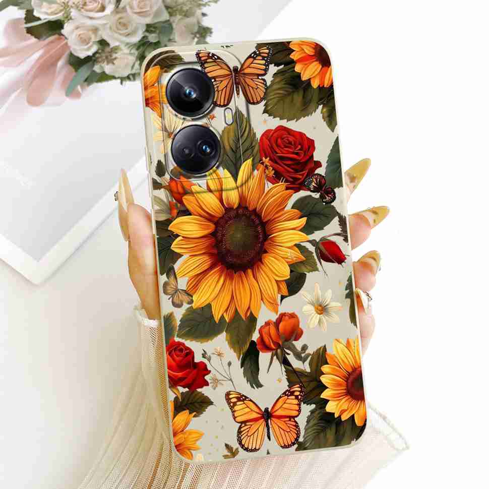 For Realme 10 Pro Plus 5G RMX3687 RMX3686 Case Fashion Painting Flower Silicone Soft Casing For Realme10 Pro+ ProPlus Back Cover