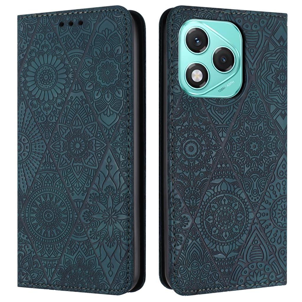 For Honor 400 Lite 5G Case Imprinted Flower Wallet Stand Leather Phone Cover