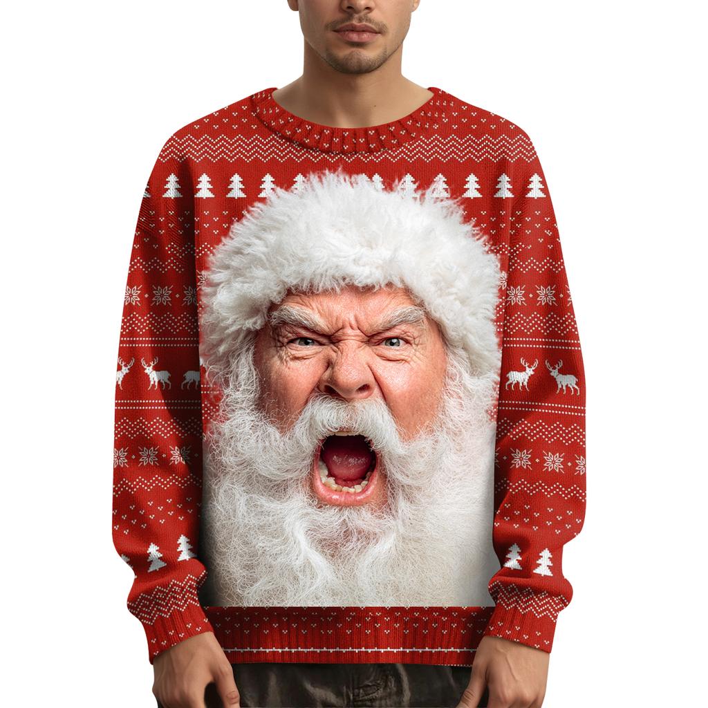 Pánský vánoční svetr s potiskem na límci