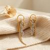 Stainless Steel Hiphop Chunky Tassels Earrings Multi Chain Dangle Small Circle Ear Hoop with Sparkle Zircon Mix Statement Jewelr