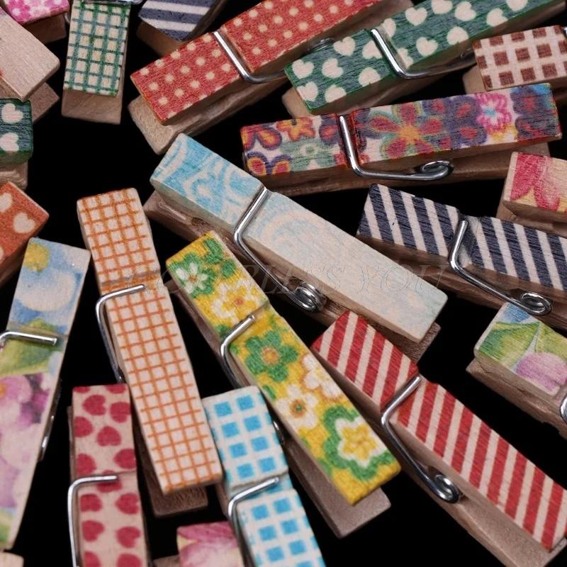 50pcs Durable Natural Wooden Clips for Photo Garment Clothespins Laundry Pins DIY Craft Clip Wedding Party Clip Home Decoration