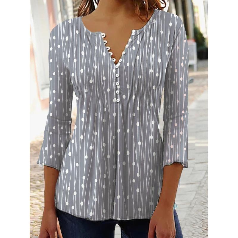 IHUASU Women's Fashion Casual Short Sleeve V Neck Blouses & Shirts