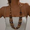 JMXD-Vintage coffee beaded necklace women's multi-layer bohemian women's jewelry set