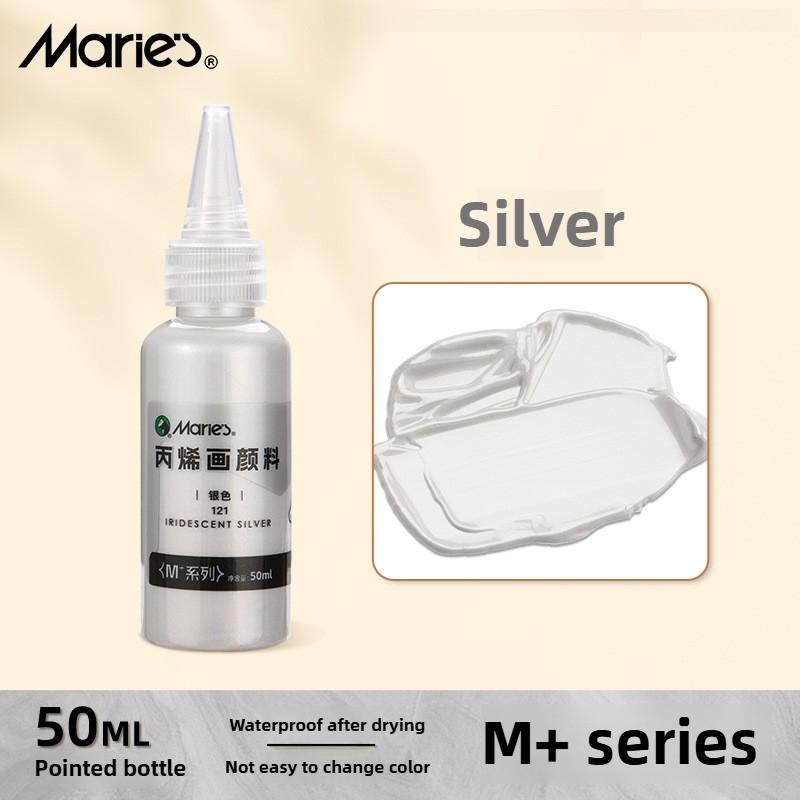 Marie 25 Colori 50ml Pittura Acrilica Metallica Pigmenti Ricchi Brillanti Perlescenti con Flacone Materiale Scolastico Cancelleria