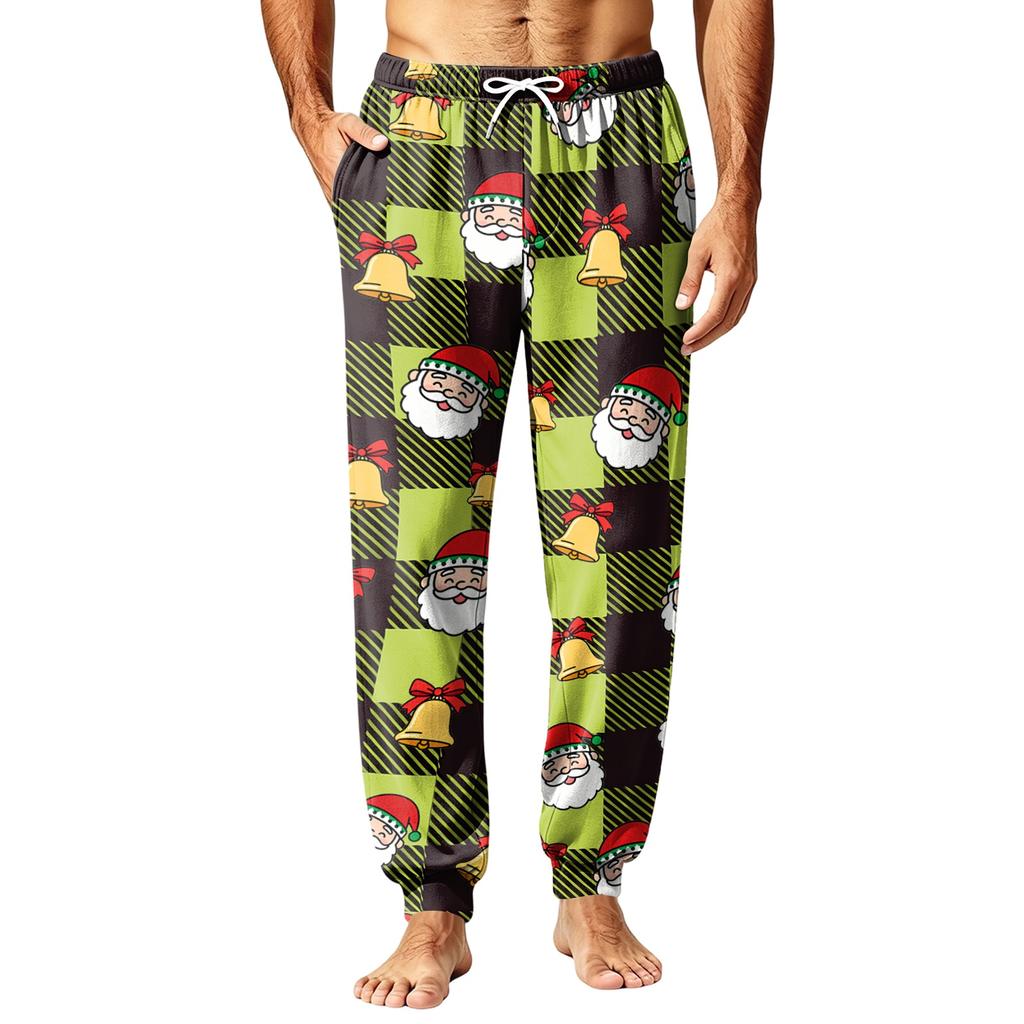 Heren Kerstprint Thermische Pyjamabroek voor Herfst Winter