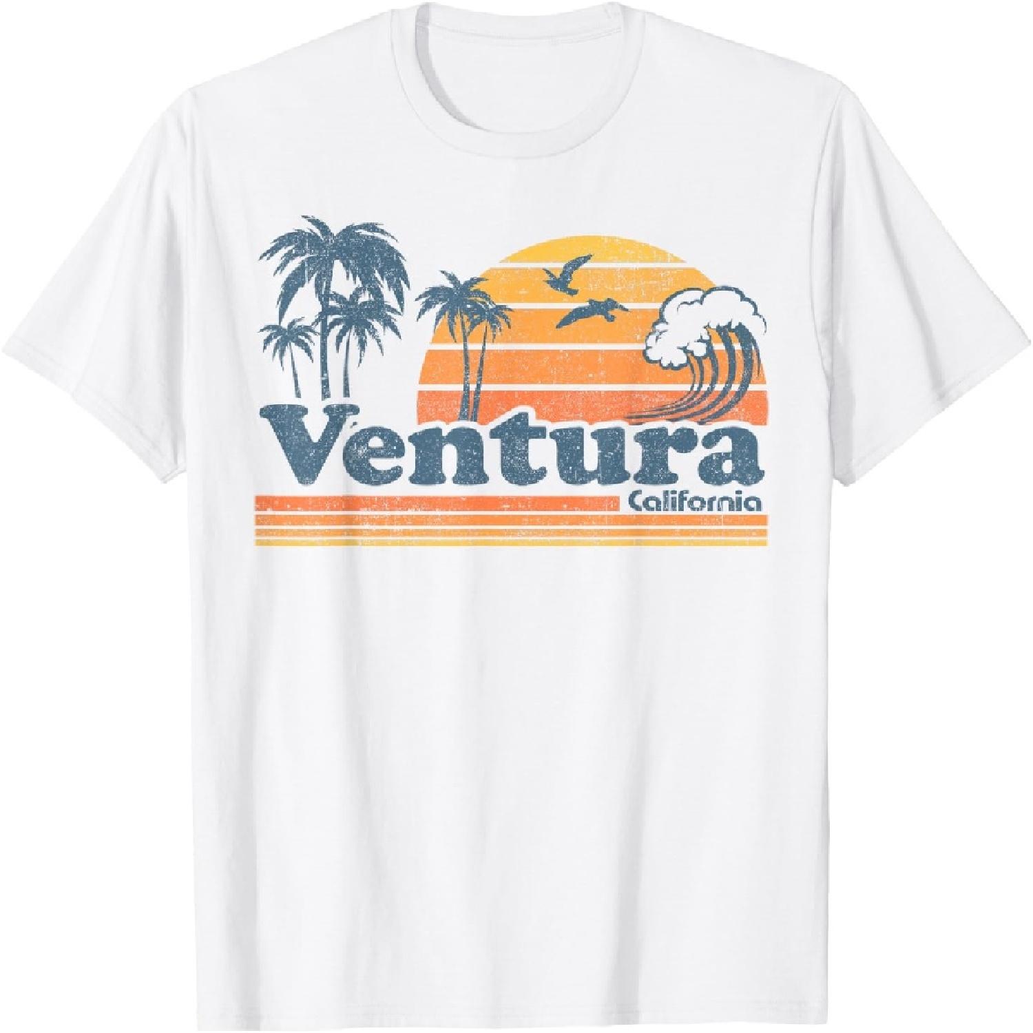 Ventura California Beach Vacation Cute Vintage Cali Retro T-Shirt S