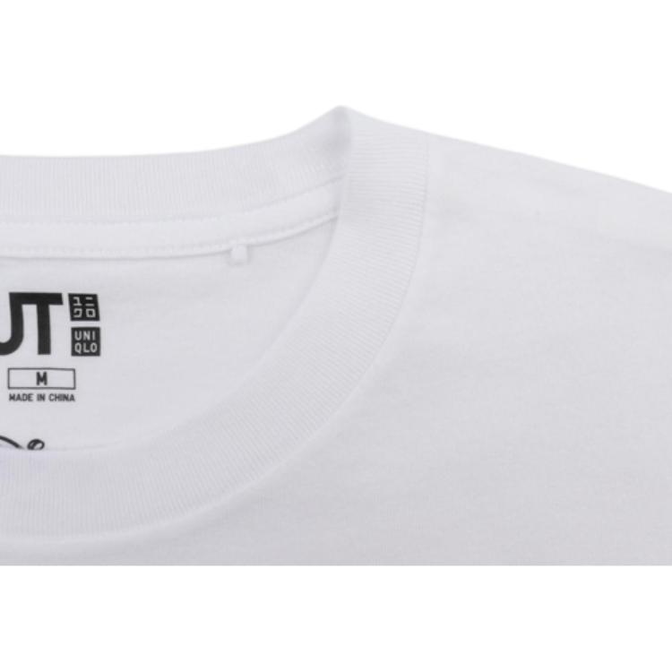 Uniqlo × Disney Mickey Mouse Cartoon Print Crew Neck Short Sleeve T-Shirt Unisex Tops White 438083-00