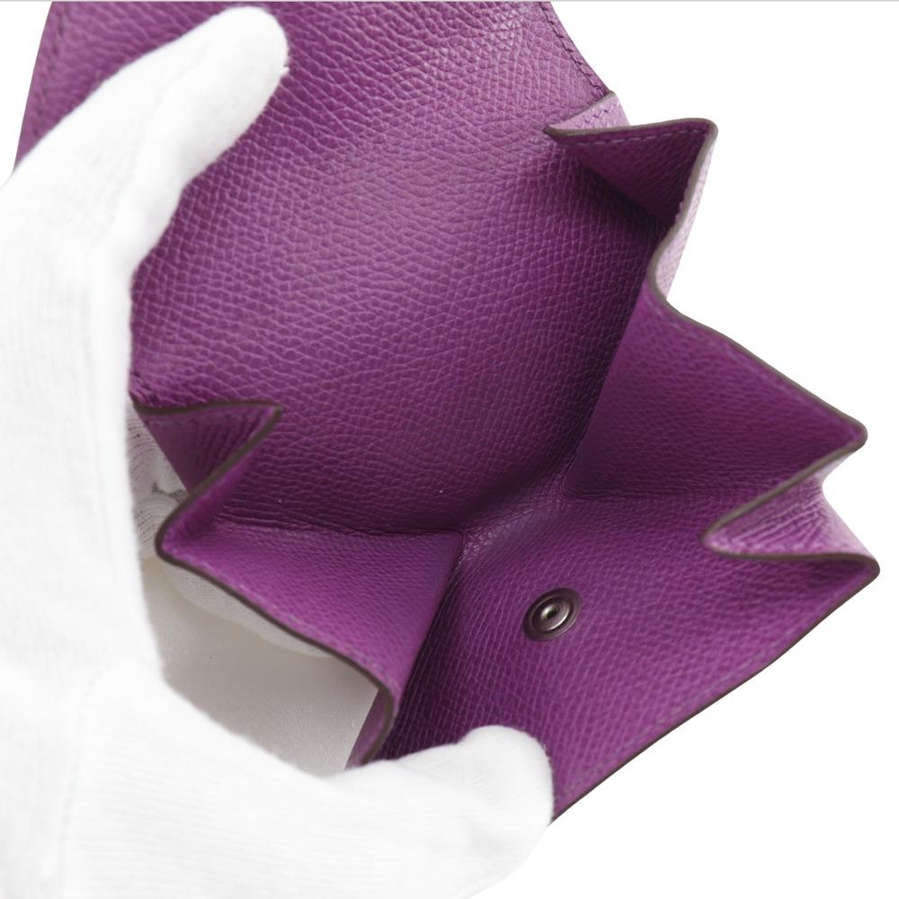 Hermes Revan Rinder Münzbörse lila Epsom Damen Gebraucht