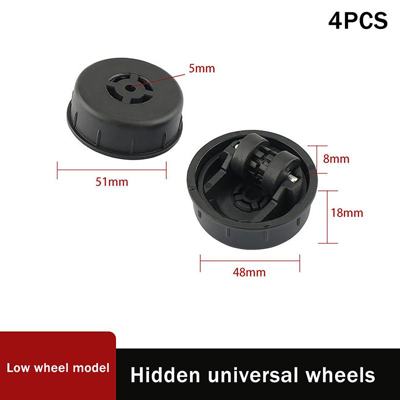 4 szt. Niewidoczne Uniwersalne Kółko Rowkowe Obrót 360 Stopni Kółko Gładkie Ciche Do Mebli Domowych i Biurowych Spód Przesuwane