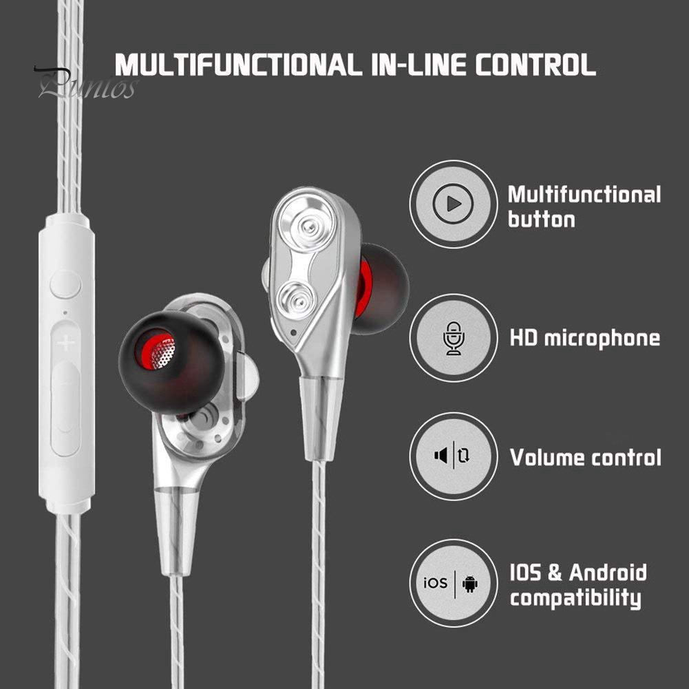 Moving Coil Iron 3.5mm Universal In-Ear Wired Earphone HiFi Stereo Music Headset