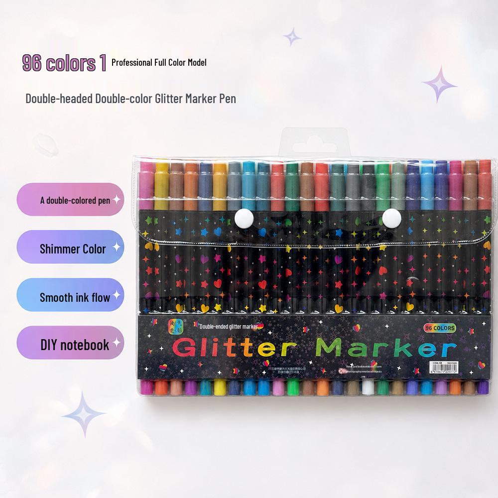 Washable Glitter Markers for Kids - Soft Tip Super Sparkle Colors for Art & School