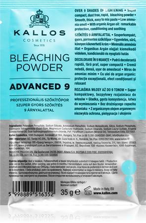 

Kallos Bleaching Powder Advanced 9 bleaching powder and highlights TU прозрачный