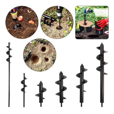 6 Types Earth Auger Spiral Drill Bit Spiral Ground Drill Plant Flower Seedling Planting Hole Digging Tool Cultivation Planter