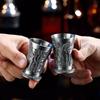 Ancient Egypt Totem Art Relief Retro Bronze Liqueur Wine Glass Vermouth Absinthe Cocktail Cup Metal Liquor Vodka Small Wineglass