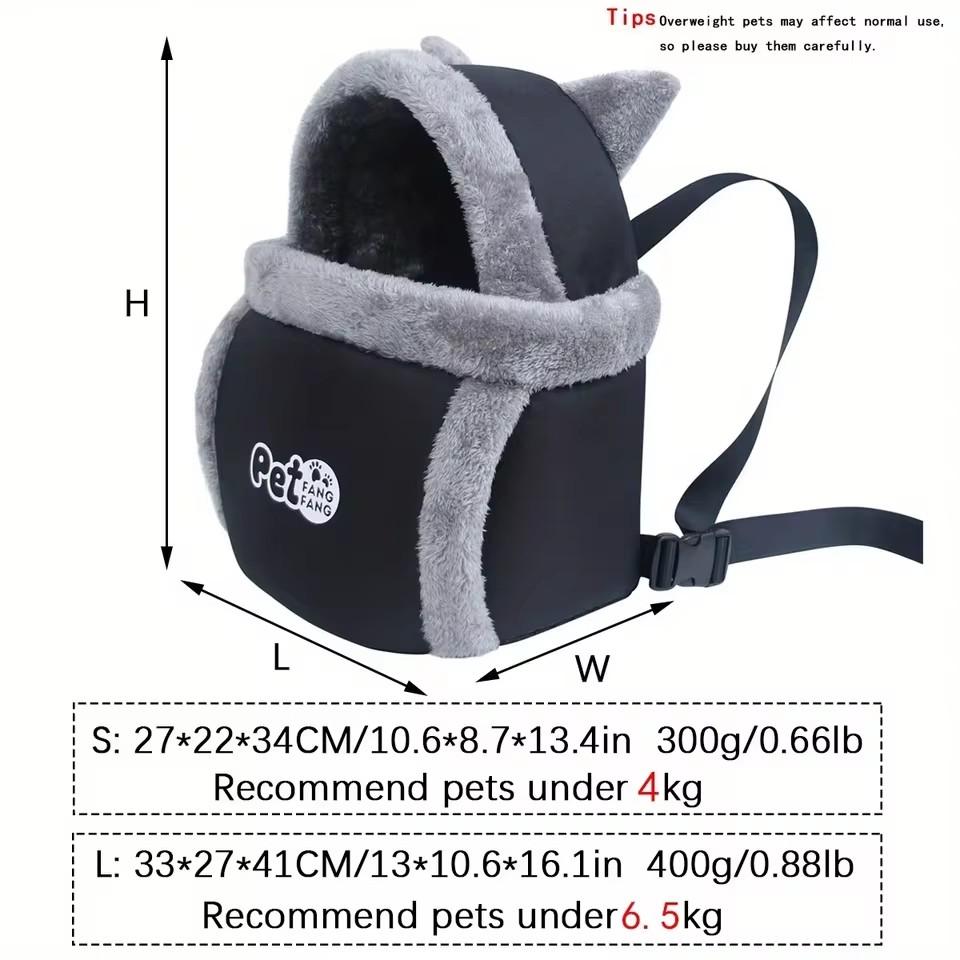 Plecak typu sling do noszenia zwierząt na przodzie - Oddychająca siateczka o dużej pojemności, Torba do noszenia na klatce piersiowej dla kotów i małych psów, Bez użycia rąk