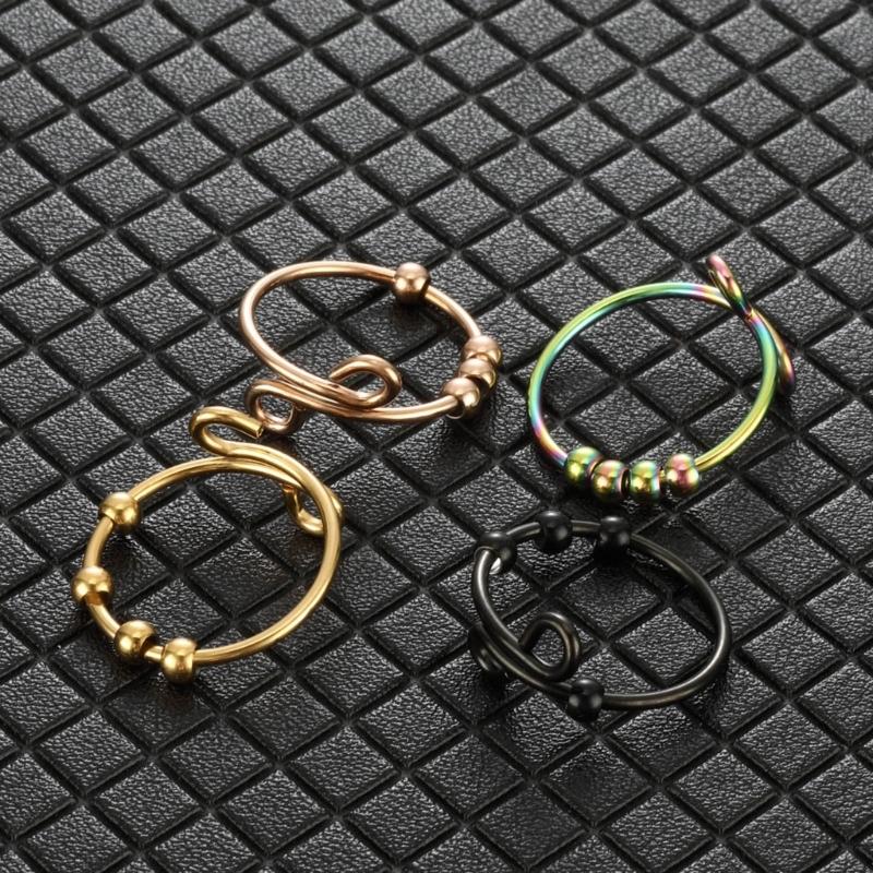 Mindfulness Breathing Necklace Opening Rings Stainless Steel Pendant Necklace Great for Meditation Practice Harmonies