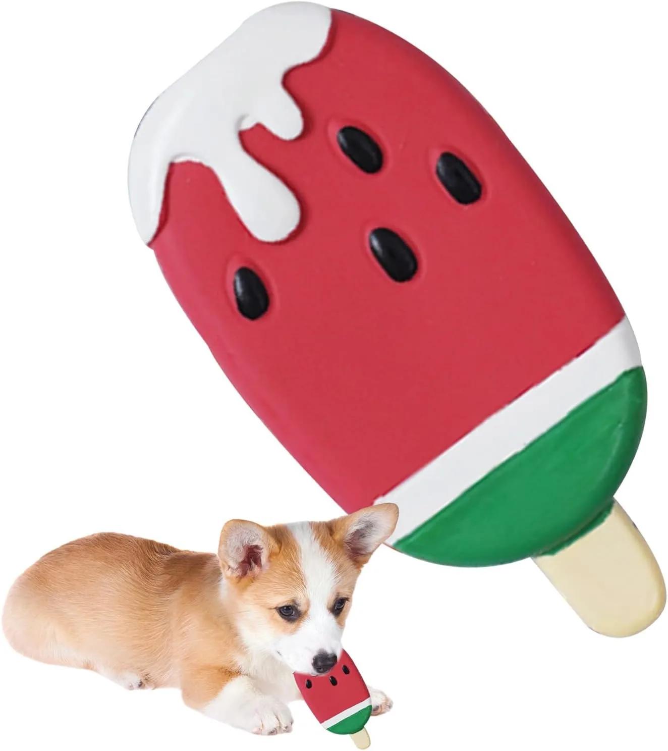 

Игрушки для собак из латекса с пищащей мягкой игрушкой для жевания, для чистки зубов, мороженое, интерактивные резиновые игрушки для собак с пищащей игрушкой, аксессуары