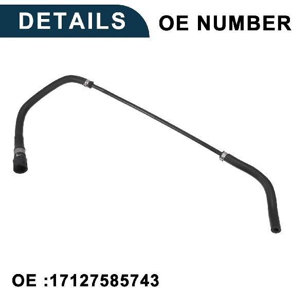 Radiator Hose for BMW Z4 High Sealing No.17127585743 | Engine Coolant Reservoir Overflow Hose Black 1 Pcs