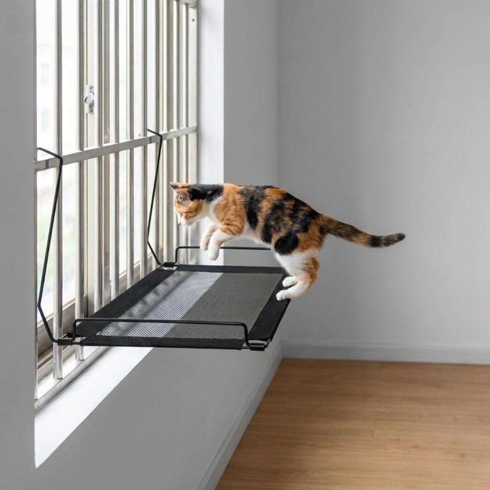 Breathable Mesh Cat Hanging Bed Folding Cat Sunbathing Bed Pet Nest Cat Window Hammock Bedside Use