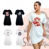 Women's Short Sleeve Loose Nightgown Multi-Pattern T-Shirt Style Loungewear 927 Casual Comfortable Sleepwear with Diverse Print Choices